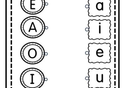 Latihan padankan huruf vokal besar dan kecil