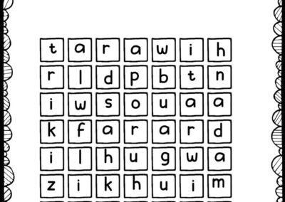 Cari kata Ramadan aktiviti Pendidikan Islam prasekolah