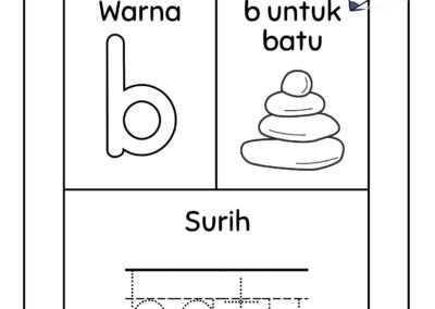 Latihan huruf kecil b bahan literasi awal kanak-kanak