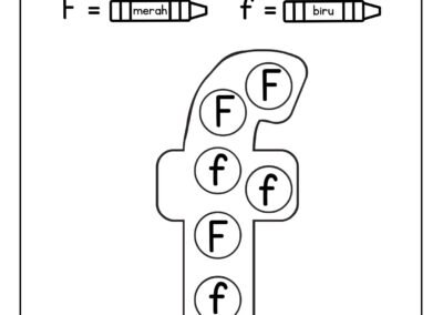 Lembaran kerja mewarna huruf untuk kanak-kanak