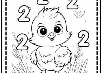 Mewarna nombor asas untuk pendidikan awal kanak-kanak