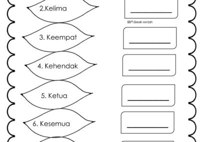 Latihan menulis semula perkataan Jawi