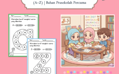 Mewarna Huruf Besar dan Huruf Kecil (A–Z) | Bahan Prasekolah