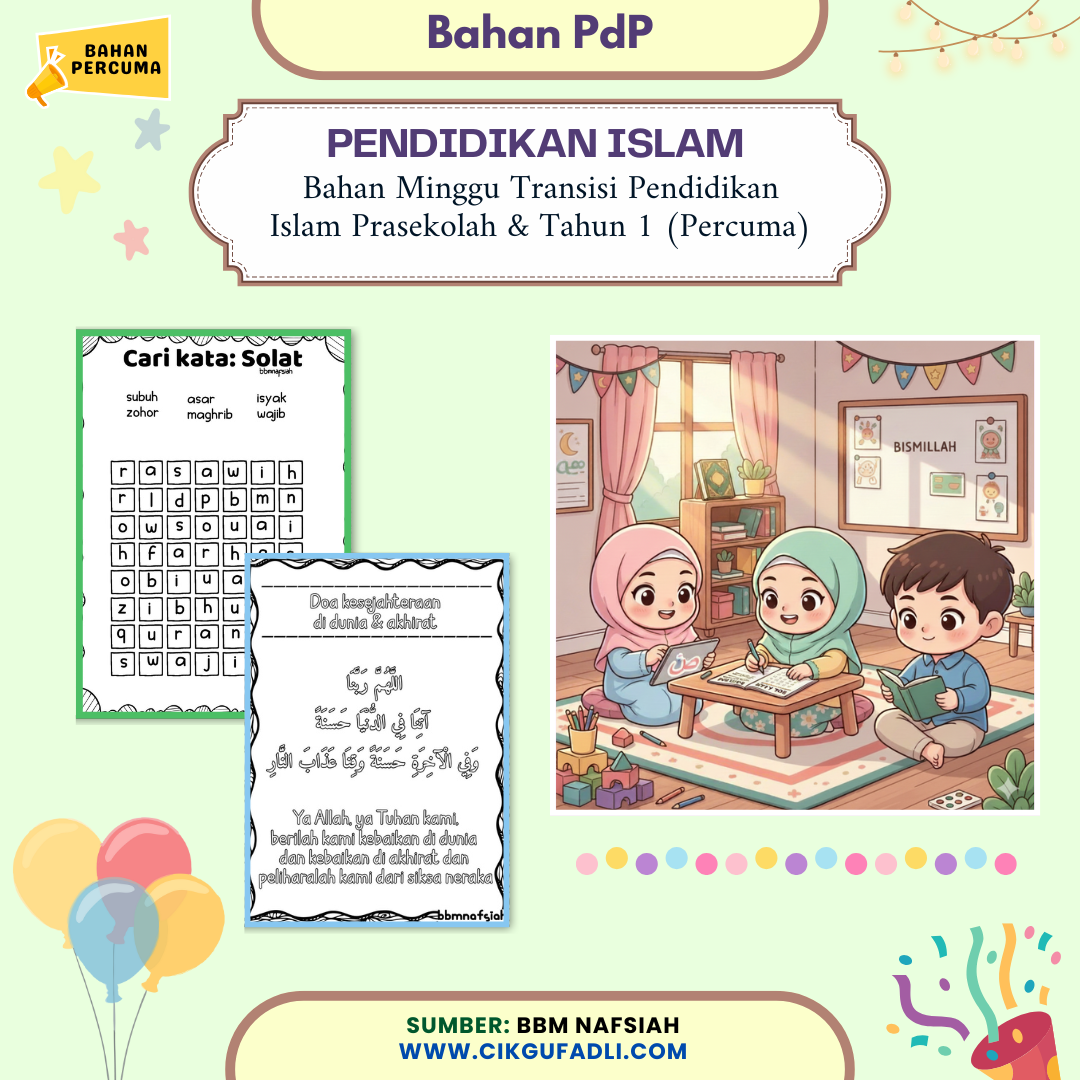 Aktiviti pembelajaran Pendidikan Islam prasekolah minggu awal persekolahan