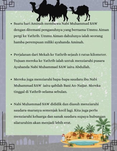 kisah perjalanan nabi muhammad bersama ibunya aminah ke yathrib untuk menziarahi keluarga