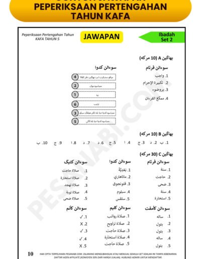 contoh jawapan peperiksaan pertengahan tahun kafa semua subjek