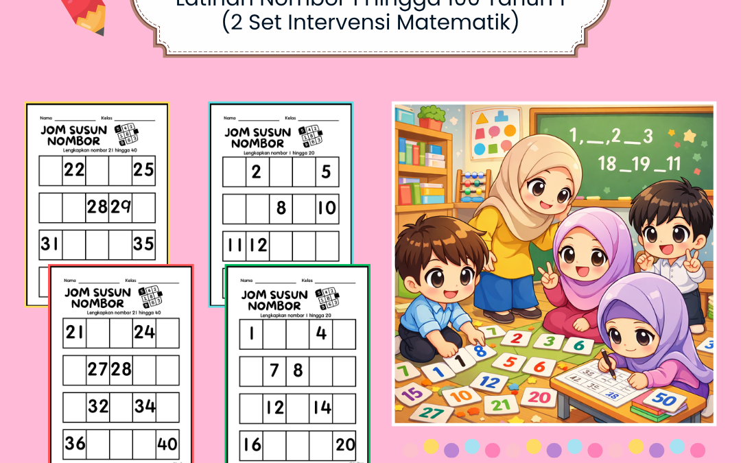 Latihan Nombor 1 Hingga 100 Tahun 1 (2 Set Intervensi Matematik)
