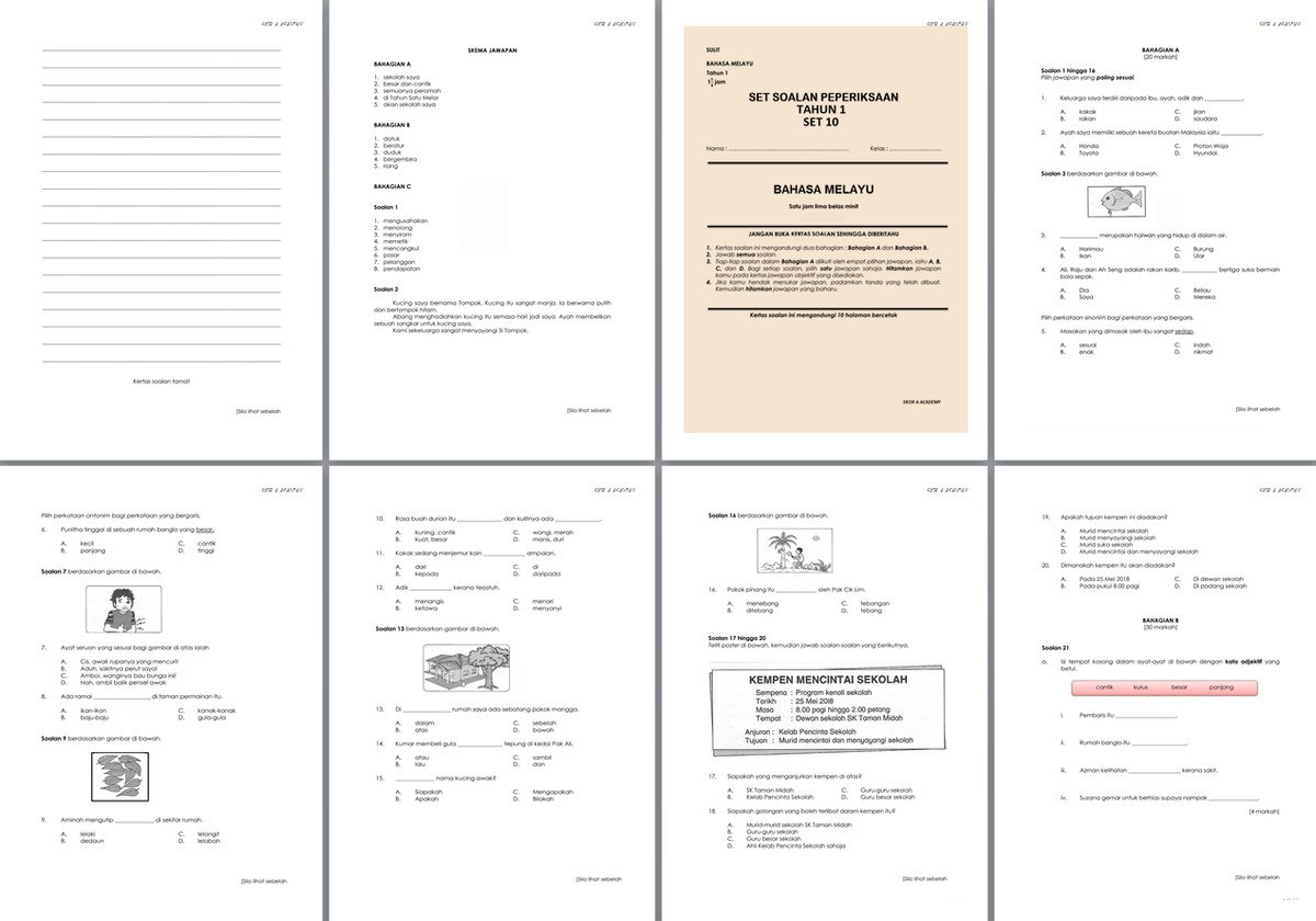 contoh kertas soalan tahun 1 contoh kertas soalan tahun 1