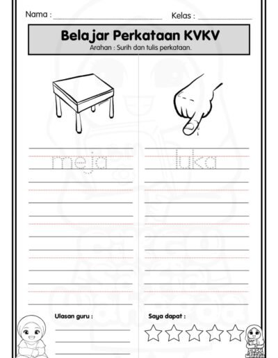 latihan menulis bahasa melayu kvkv