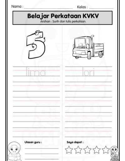 contoh latihan kvkv prasekolah