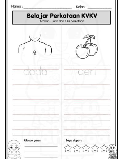 bahan prasekolah kvkv membaca awal