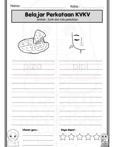 worksheet kvkv latihan asas membaca