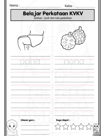 latihan kvkv bahasa melayu bergambar