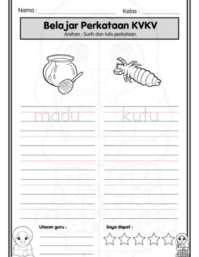 latihan menulis kvkv mudah dan menarik