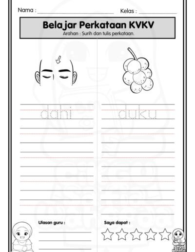 latihan membaca kvkv untuk prasekolah