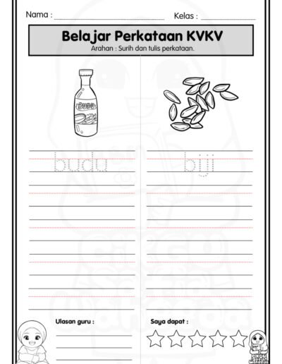 bahan latihan kvkv untuk murid lemah membaca