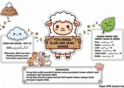 Peta Minda UPKK Akidah Tahun 3 topik Islam dan sains haiwan dalam Al-Quran.