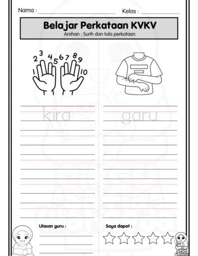 latihan kvkv asas membaca dan menulis