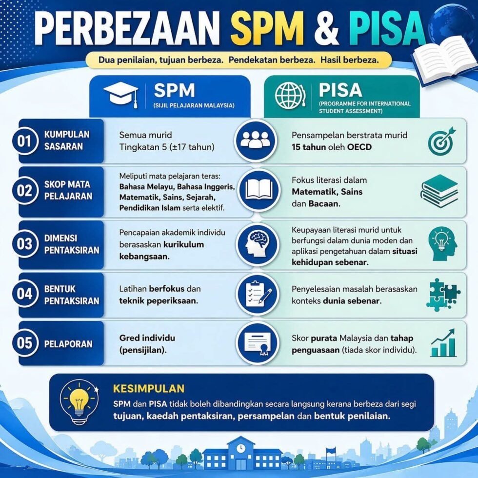 Perbezaan SPM dan PISA: Penjelasan Mudah & Lengkap