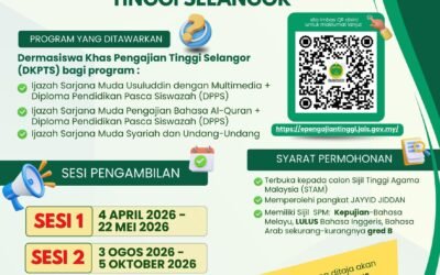 Tajaan Dermasiswa Khas Pengajian Tinggi Selangor 2026 (JAIS) – Permohonan & Syarat