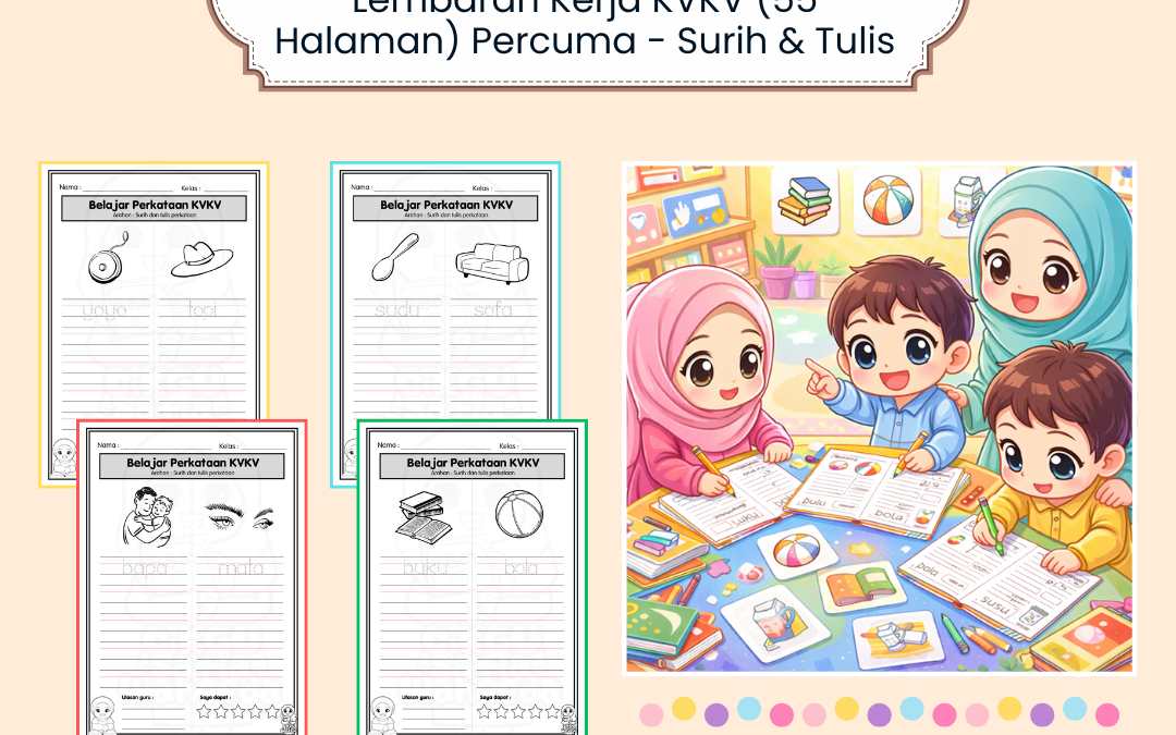 Lembaran Kerja KVKV (55 Halaman) Percuma – Surih & Tulis
