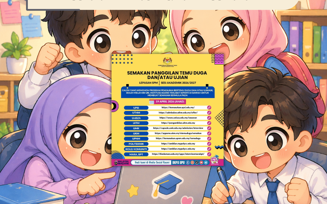 Semakan Temu Duga UPU 2026: Senarai Link Rasmi & Tarikh Semakan