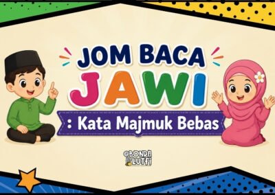 Muka depan Jom Baca Jawi Kata Majmuk Bebas untuk anak-anak