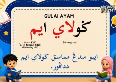 Nota perkataan Jawi gulai ayam dan diftong ai untuk latihan membaca tulisan Jawi