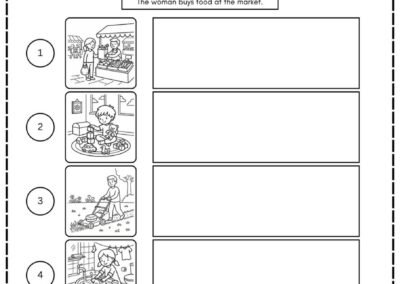 Latihan English bergambar halaman 4 aktiviti menulis semula ayat mudah berdasarkan situasi harian murid