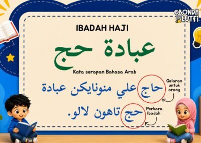 Nota tulisan Jawi ibadah haji dan kata serapan Bahasa Arab untuk pembelajaran Jawi