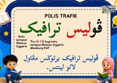 Nota perkataan Jawi polis trafik dan kata serapan Bahasa Inggeris dalam tulisan Jawi