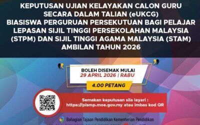 Keputusan eUKCG 2026 STPM & STAM Kini Disemak – Biasiswa Perguruan KPM
