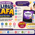 Poster Koleksi Video Silibus KAFA tema ungu dan emas dengan watak ustaz chibi, paparan laptop dan telefon pintar, menawarkan video pembelajaran subjek KAFA untuk bantu anak faham pelajaran serta persediaan UPKK.