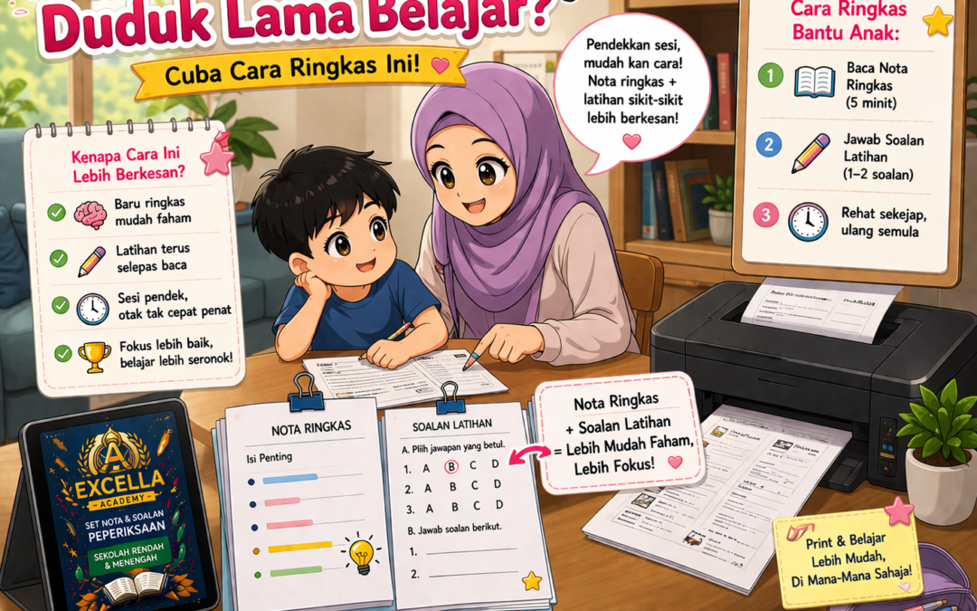 Anak Tak Boleh Duduk Lama Belajar? Cuba Cara Ringkas Ini