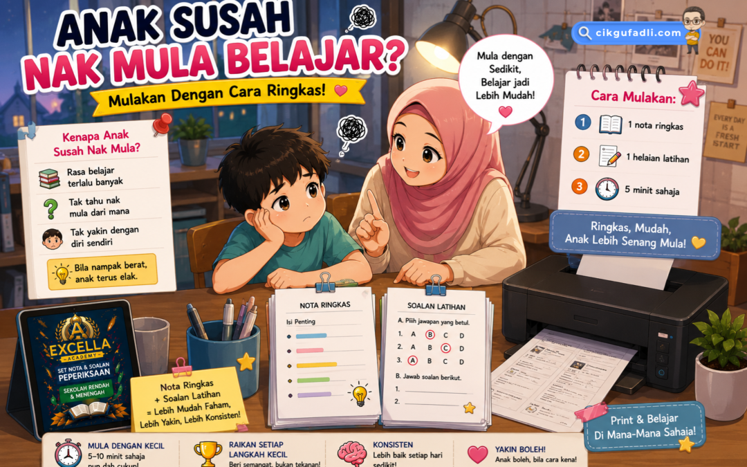 Anak Susah Nak Mula Belajar? Cuba Cara Ringkas Ini