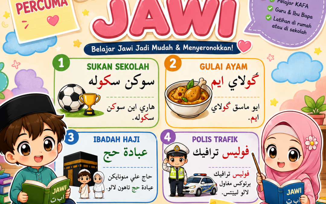 Latihan Jawi: Nota Perkataan dan Bacaan Pendek Jawi Untuk Anak-anak