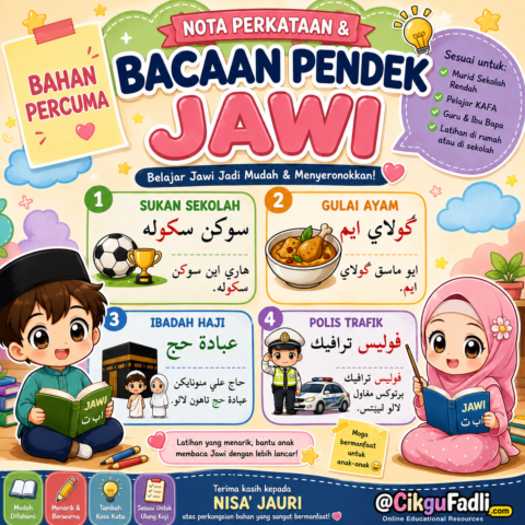 Latihan Jawi: Nota Perkataan dan Bacaan Pendek Jawi Untuk Anak-anak