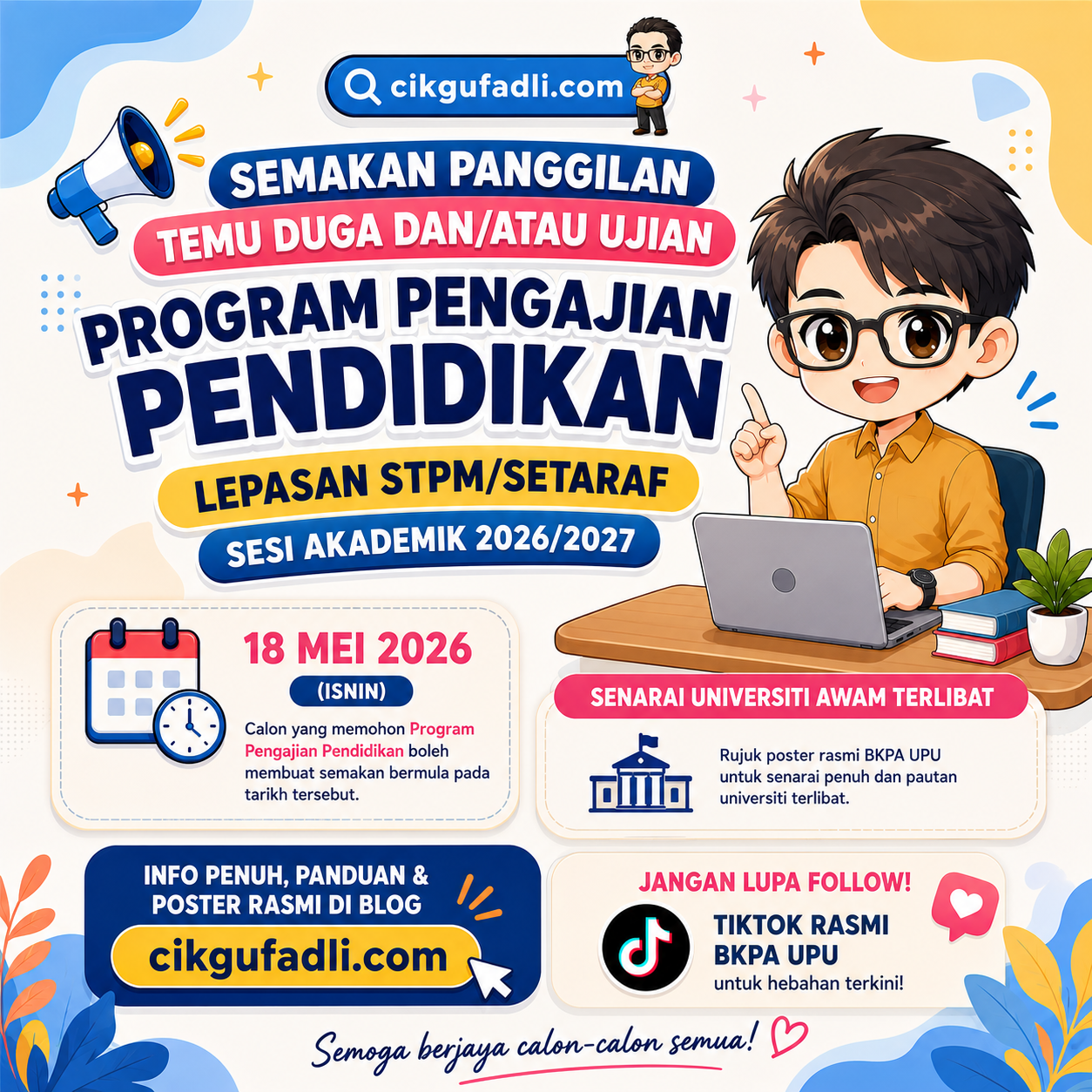 Poster semakan temu duga program pendidikan STPM 2026