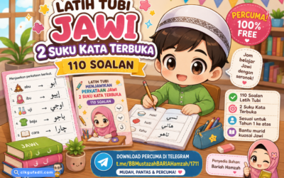 Latih Tubi Jawi 2 Suku Kata Terbuka PDF – 110 Soalan Percuma