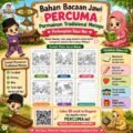 Bahan bacaan Jawi percuma bertema permainan tradisional Melayu seperti congkak, gasing, wau dan tarik upih untuk murid sekolah rendah.
