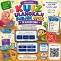 Poster Kuiz Ulangkaji Subjek UPKK Random dengan 35 soalan daripada 6 subjek untuk murid KAFA dan calon UPKK