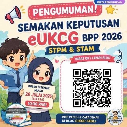 Semakan eUKCG BPP 2026 STPM STAM j Ilustrasi chibi semakan keputusan eUKCG Biasiswa Perguruan Persekutuan (BPP) 2026 yang mengajak pembaca mendapatkan tarikh semakan, cara menyemak keputusan dan maklumat lanjut melalui artikel penuh di blog Cikgu Fadli.