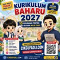 Poster chibi mengenai Kurikulum Baharu 2027 yang mengajak ibu bapa membaca kupasan Cikgu Mohd Fadli Salleh tentang 10 perubahan penting untuk murid Tahun 1 di cikgufadli.com.