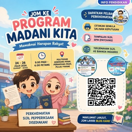 Program MADANI Kita 2026 mempromosikan perkhidmatan sijil peperiksaan KPM termasuk cetakan salinan keputusan, tampalan sijil SPM dan terjemahan sijil.