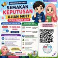 semakan keputusan MUET Sesi 2 Tahun 2026 dan rayuan semak semula poster chibi dengan ruang QR